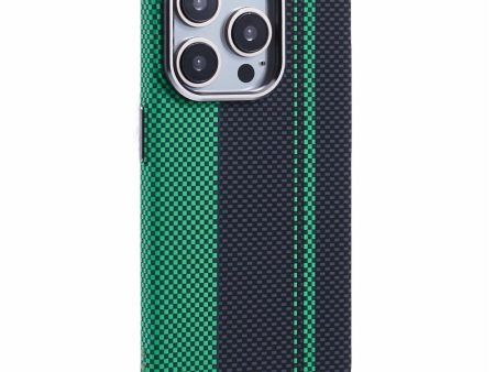 EIDERWOOD Mønstret Carbon Cover - iPhone 15 Pro - MagSafe Kompatibel - Green Black Sale