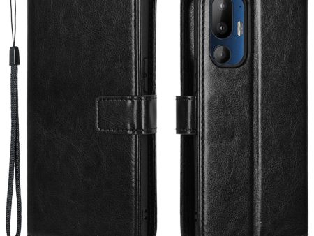 EIDERWOOD HTC U24 Pro (5G) Blankt Læder Cover m. Pung & Strop - Sort Online now