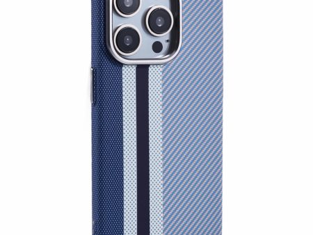 EIDERWOOD Mønstret Carbon Cover - iPhone 14 Pro - MagSafe Kompatibel - Blue Stripes For Discount