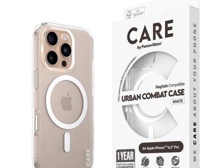 CARE by PanzerGlass iPhone 16 Pro FLAGSHIP Urban Combat Case - MagSafe Kompatibel - Transparent   White - (DEMO) Cheap