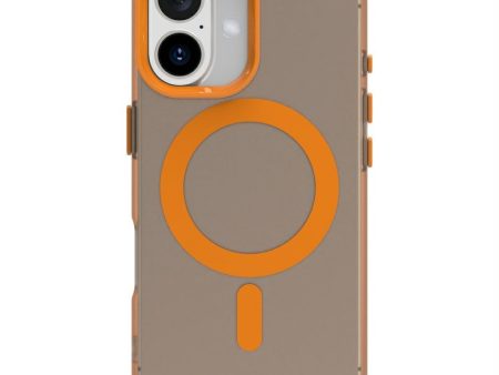 EIDERWOOD iPhone 16 Hybrid Plast Cover - MagSafe Kompatibel - Gennemsigtig   Orange Supply