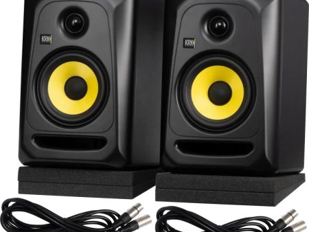 KRK CL5-G3PK1 2x Classic 5 Monitors, 2x Isolation Pads and 2x 10  XLR Cables Online Sale