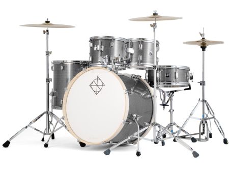 Dixon PODSP520C1CSL Spark 5-Piece Drum Set Pack With 20  Bass Drum (Cyclone Silver) For Sale