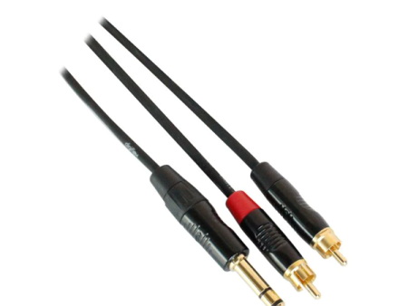 Digiflex HIN-1S-2R-6 Pro Splitter Cable TRS to 2x RCA Plug - 6 Foot Online now