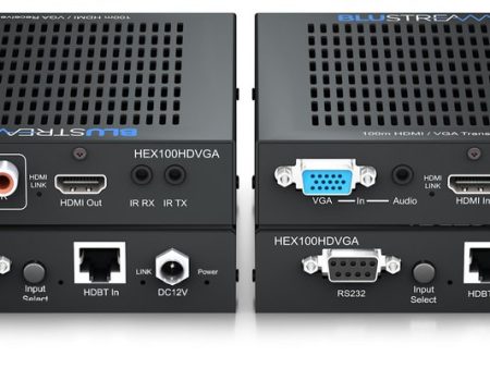 Blustream HEX100HDVGA-KIT HDBT 4k60 Extender Kit With VGA Inpput - 70m on Sale