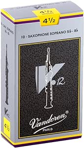 Vandoren SR6045 V12 Soprano Saxophone Reeds Strength - 4.5 (Box of 10) Online Hot Sale