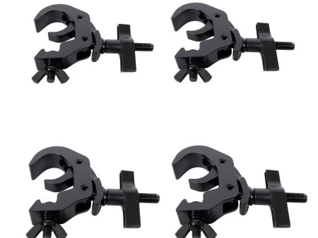 ProX T-C12H-BLK X4 Set of 4 Aluminum Self-Locking M10 Clamp with Big Wing Knob for 2  Truss Tube Capacity 330 lbs. (Black) Supply