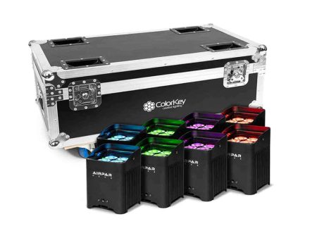 ColorKey CKU-7078-KIT AirPar HEX 4, 8-Pack Bundle with Charging Road Case Cheap