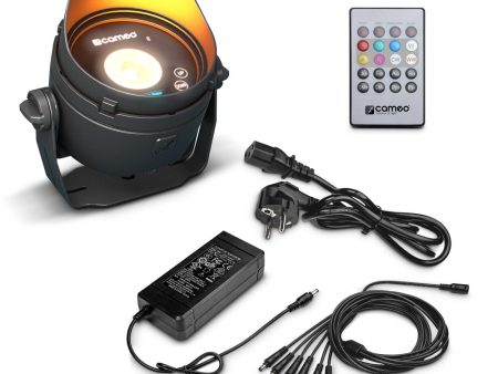 Theatrixx CLDROPB1SET1 DROP B1 Battery Powered Outdoor Mini Uplight - With Power Supply (Black) Cheap