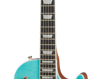 Epiphone LES PAUL MODERN FIGURED Series Electric Guitar (Caribbean Blue Fade) Online Hot Sale