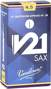 Vandoren SR8045 V21 Soprano Saxophone Reeds Strength - 4.5 (Box of 10) Sale