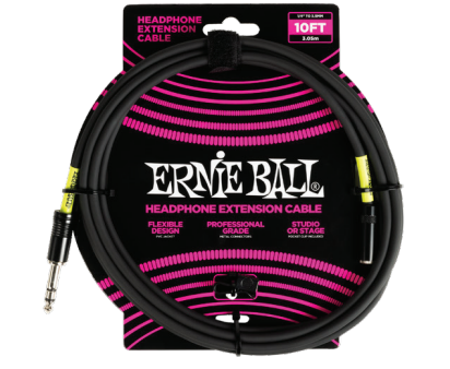 Ernie Ball 6422EB Headphone Extension Cable 1 4 to 3.5mm (Black) - 10ft Online Hot Sale