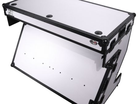 ProX XS-ZTABLE WH MK2 DJ Table Mobile Workstation Flight Case Style with Handles and Wheels Fashion