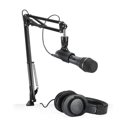 Audio-Technica ATH-M20X Closed Back Studio Headphones + AT2005USB Cardioid Dynamic Usbxlr Microphone + Boom Arm (BUNDLE) Online Hot Sale