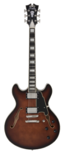 D Angelico PREMIER DC Series Semi Hollow-Body Electric Guitar (Brown Burst) Online Sale